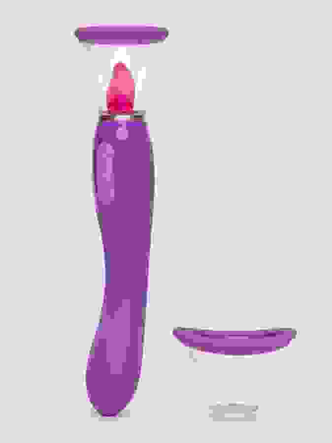 Fantasy for Her Vibrating Pussy Pump and Tongue Vibrator Kit, Purple, hi-res